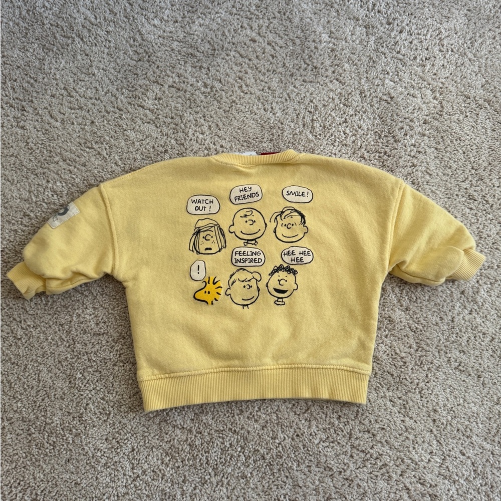 Zara Snoopy Sweatshirt | 6–9 Months | Like New - Picture 4 of 4